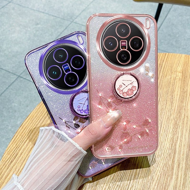 Skal För Vivo X200 Stativ Med Glitterblommor