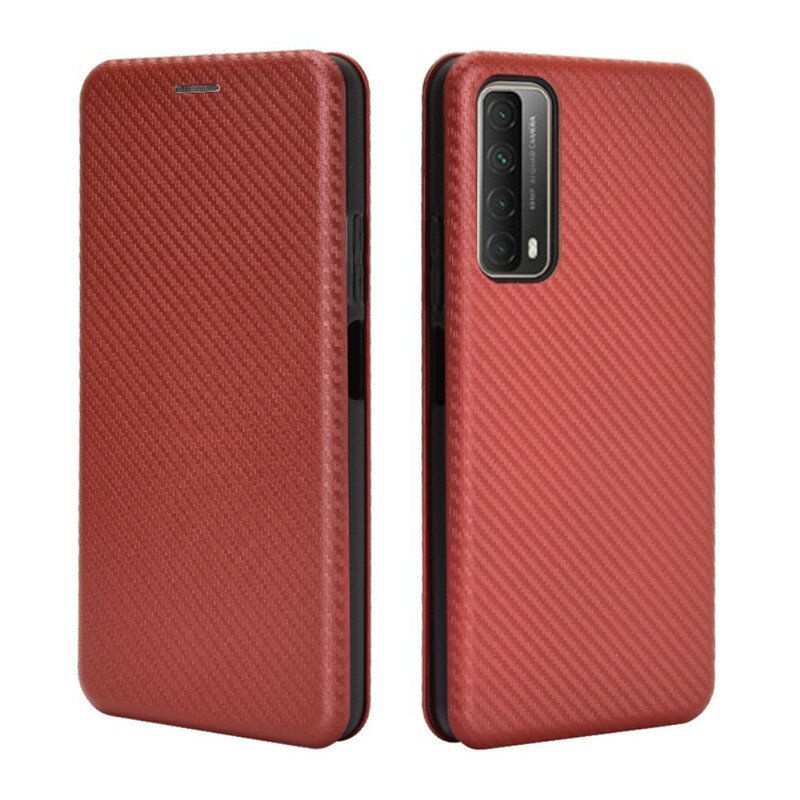 Folio-fodral Huawei P Smart 2021 Läderfodral Kolfiber