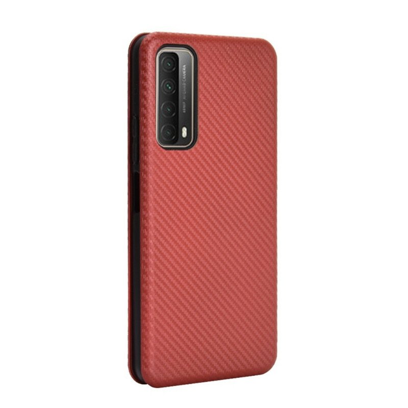Folio-fodral Huawei P Smart 2021 Läderfodral Kolfiber