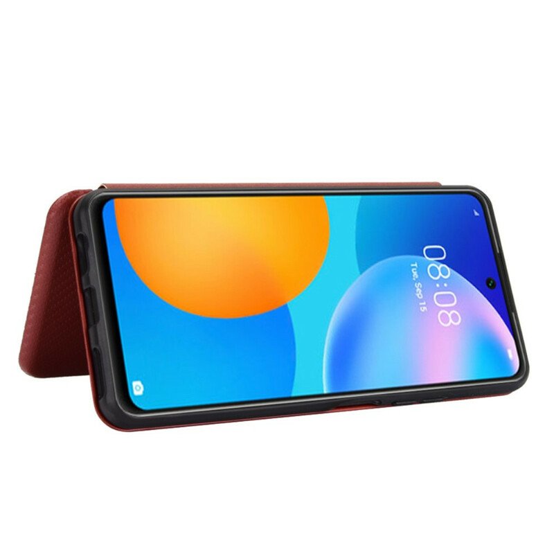 Folio-fodral Huawei P Smart 2021 Läderfodral Kolfiber
