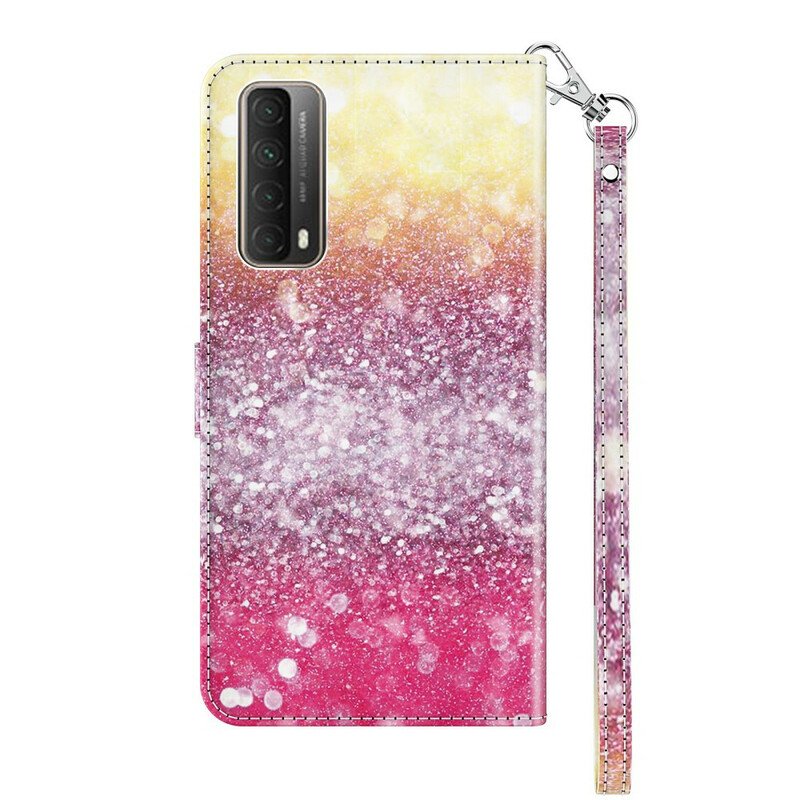 Folio-fodral Huawei P Smart 2021 Magenta Glittergradient