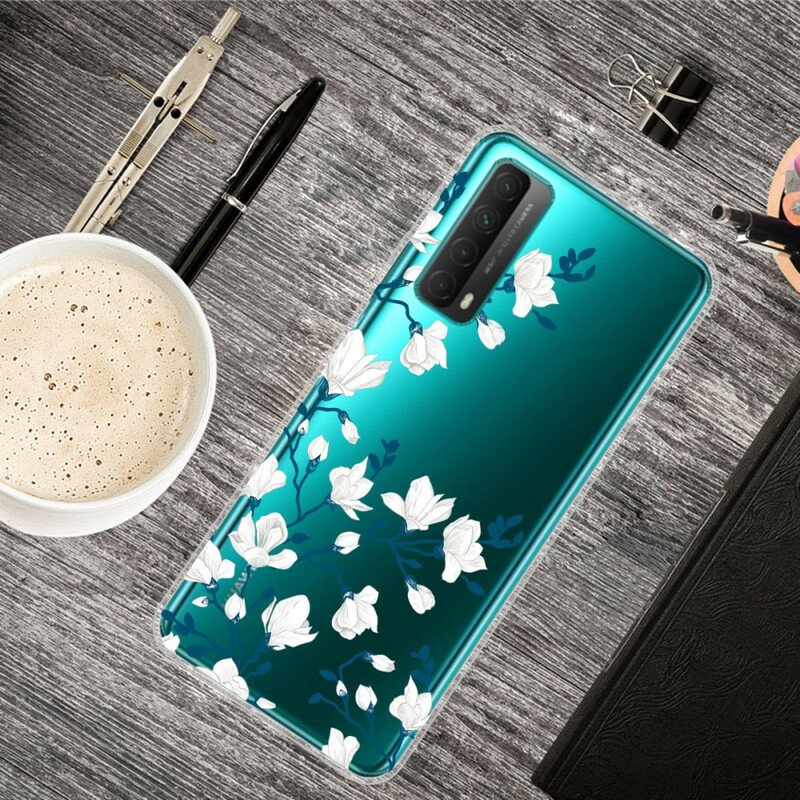 Mobilskal Huawei P Smart 2021 Vita Blommor