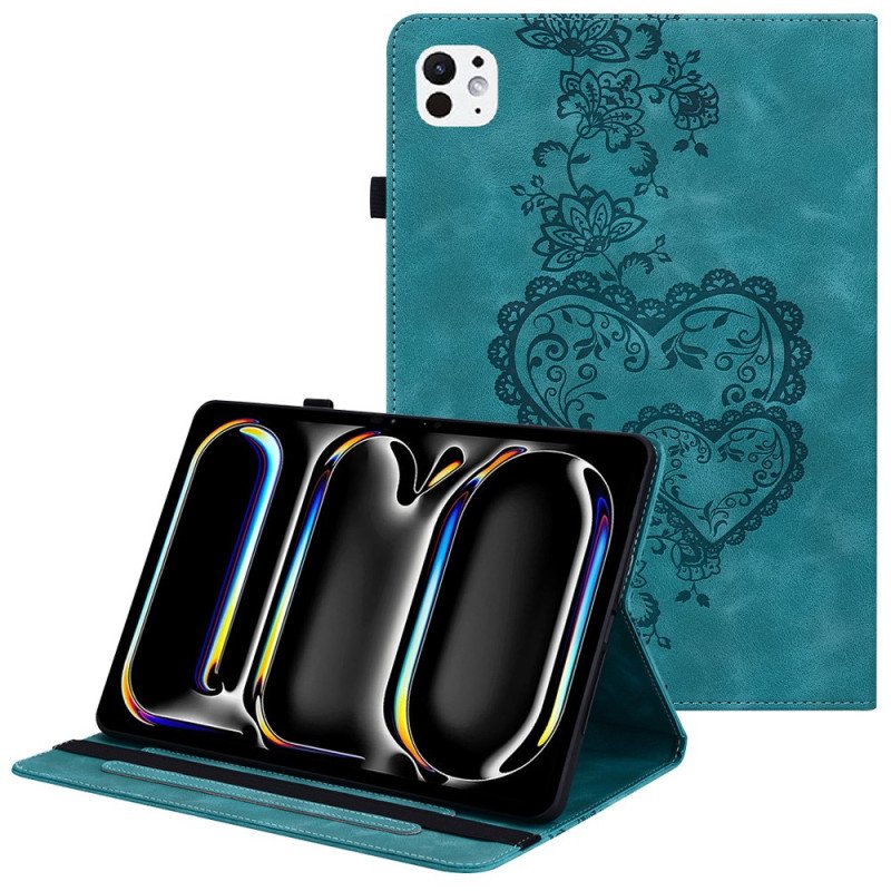 Fodral iPad Pro 13 (2025) Hjärtliknande Mockaeffekt