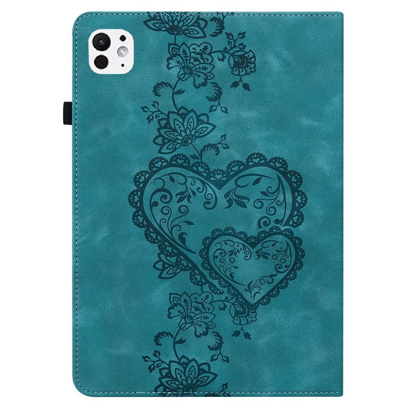 Fodral iPad Pro 13 (2025) Hjärtliknande Mockaeffekt