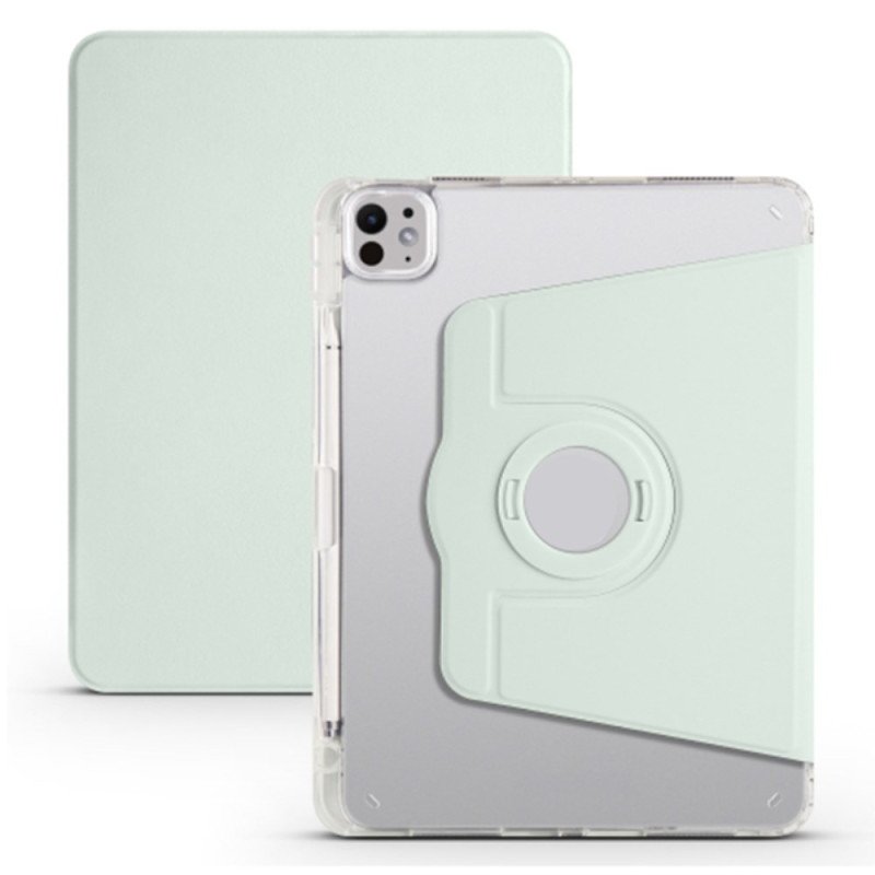 Fodral iPad Pro 13 (2025) Roterande Stativ Och Avtagbar Transparent Baksida