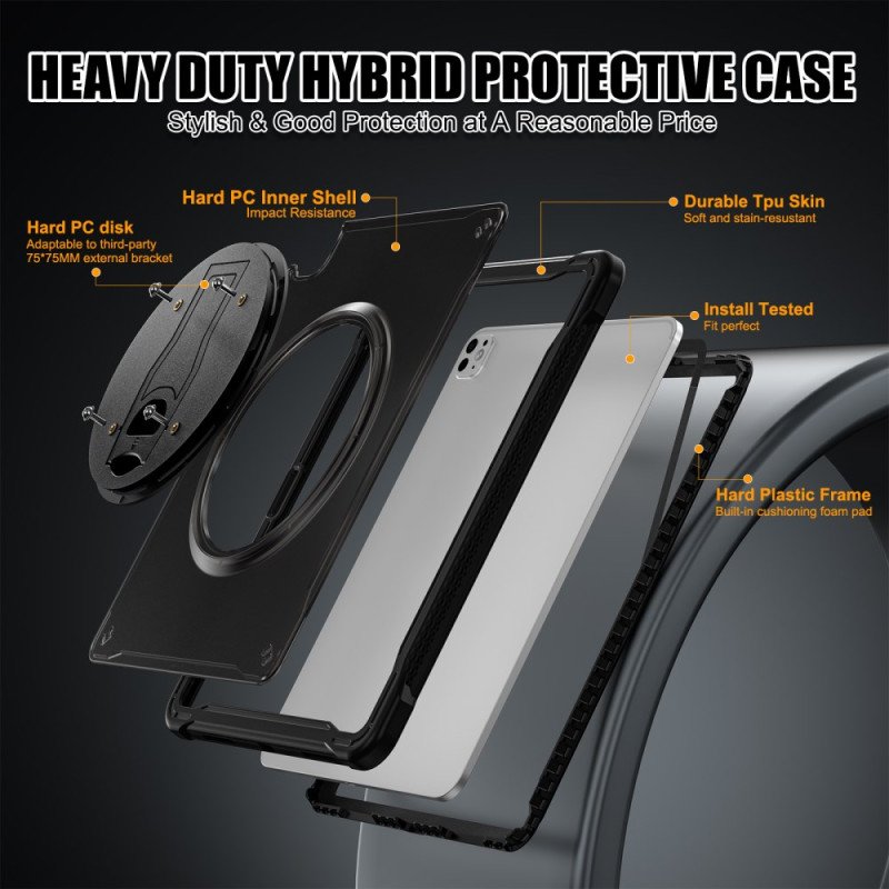 Skal iPad Pro 13 (2025) Genomskinlig Med Stativ