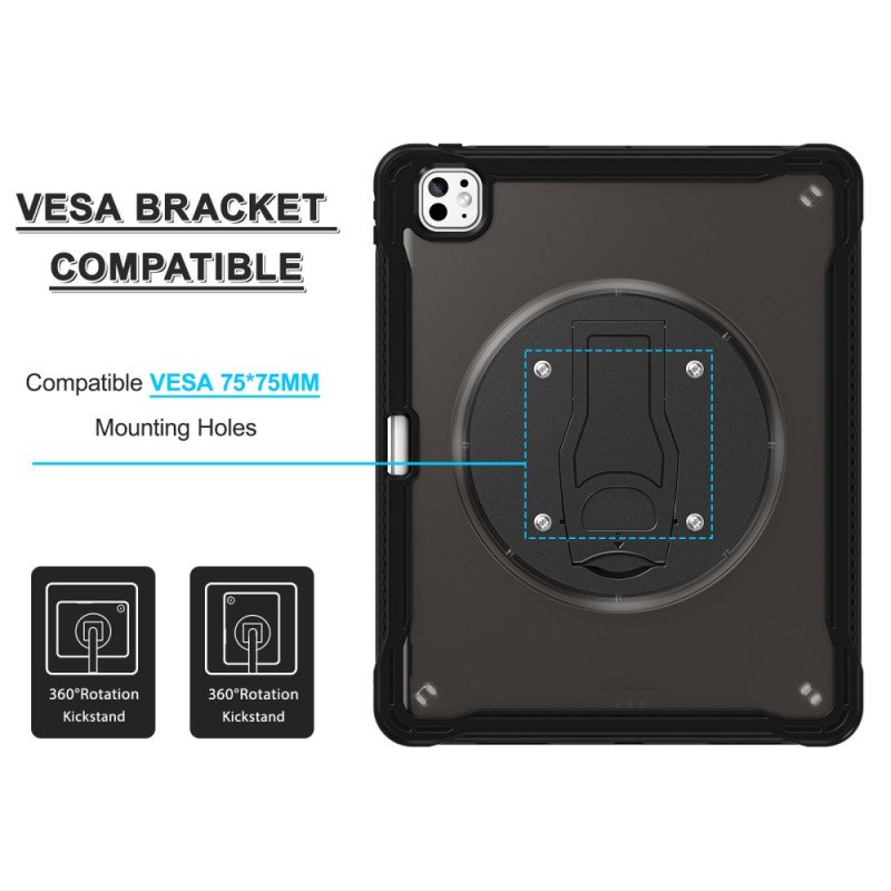 Skal iPad Pro 13 (2025) Genomskinlig Med Stativ