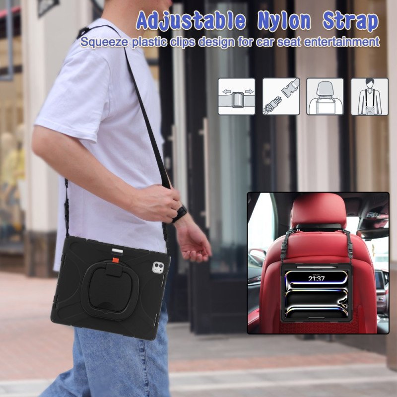 Skal iPad Pro 13 (2025) Ringhållare Och Justerbar Axelrem