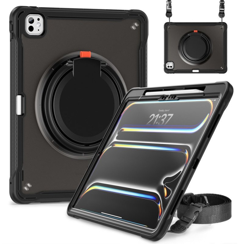 Skal iPad Pro 13 (2025) Roterande Stativ Och Axelrem