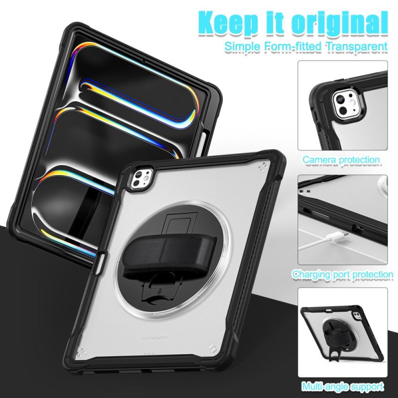 Skal iPad Pro 13 (2025) Stativ Och Roterande Handrem