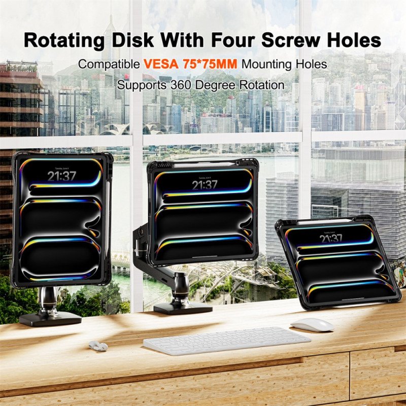 Skal iPad Pro 13 (2025) Telefonfodral Transparent Med Stativ