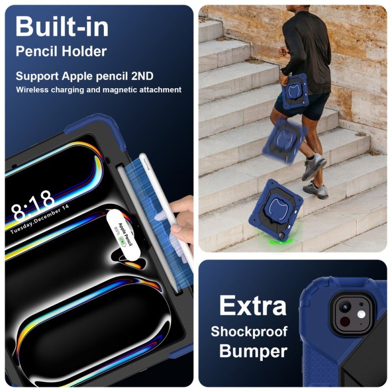 Skal iPad Pro 13 (2025) Tvåfärgat Stativ Och Axelrem