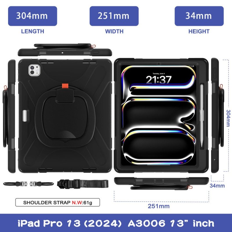 Skal iPad Pro 13 (2025) Vridbart Stativ Och Handtag