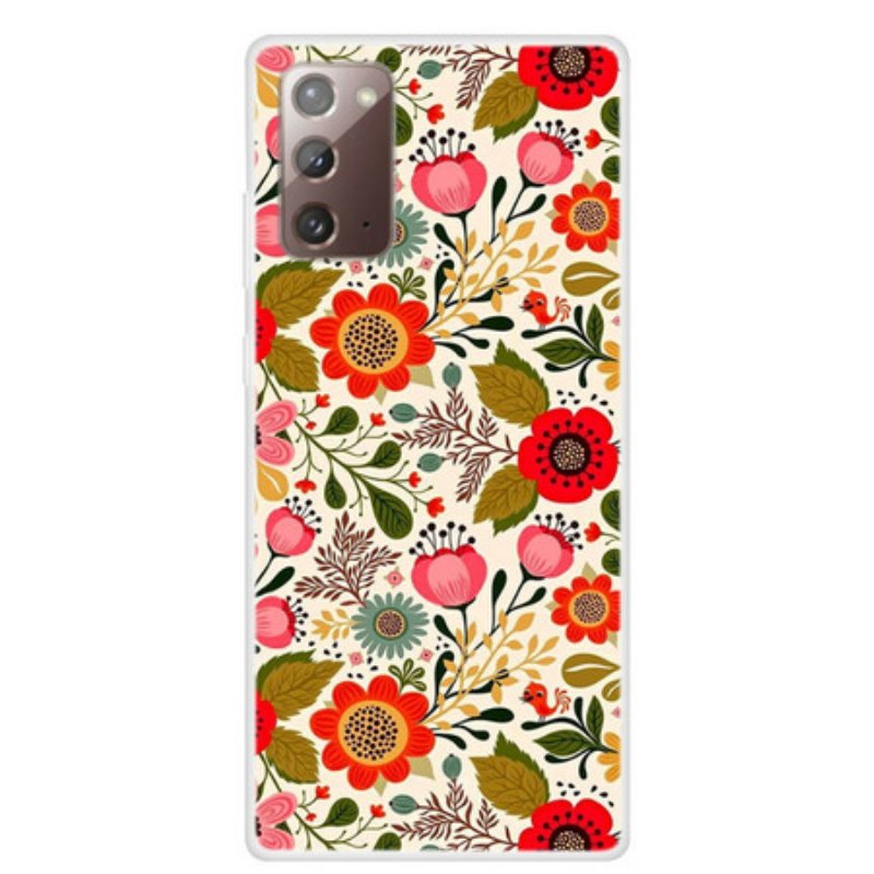 Skal Samsung Galaxy Note 20 Blommig Gobeläng