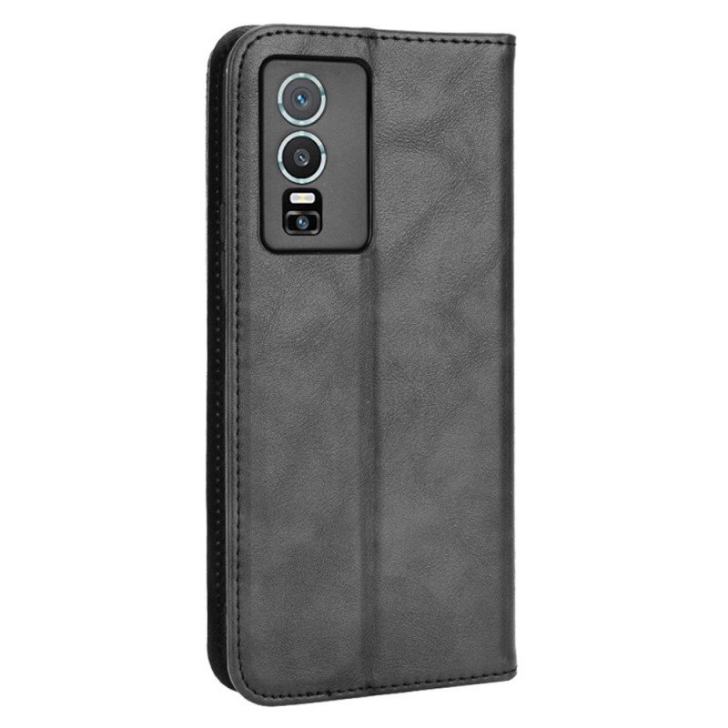 Folio-fodral Vivo Y76 5G Läderfodral Stiliserad Läderstil