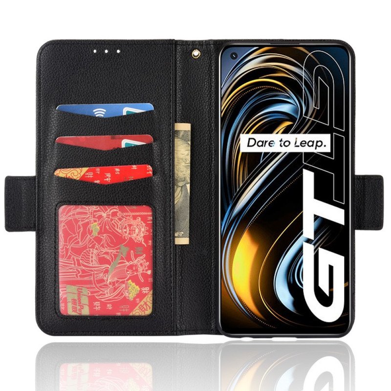 Fodral Realme GT 5G Folio-fodral Flap Double Litchi Nya Färger