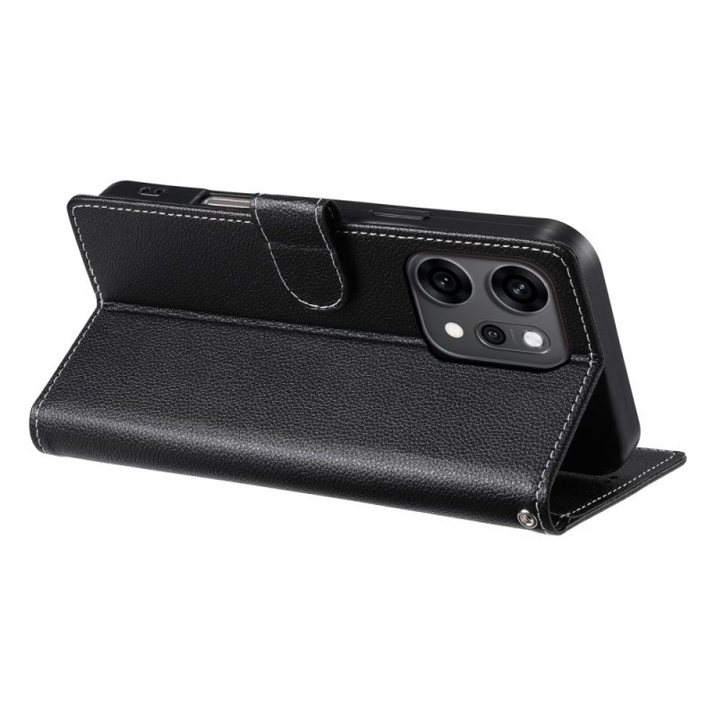 Fodral För Oppo Reno 14 Pro 5g Enfärgat Lädereffekt