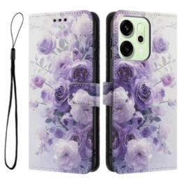 Fodral Oppo Reno 14 Pro 5g Lila Rosor