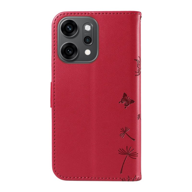 Läderfodral Oppo Reno 14 Pro 5g Telefonfodral Maskrosband