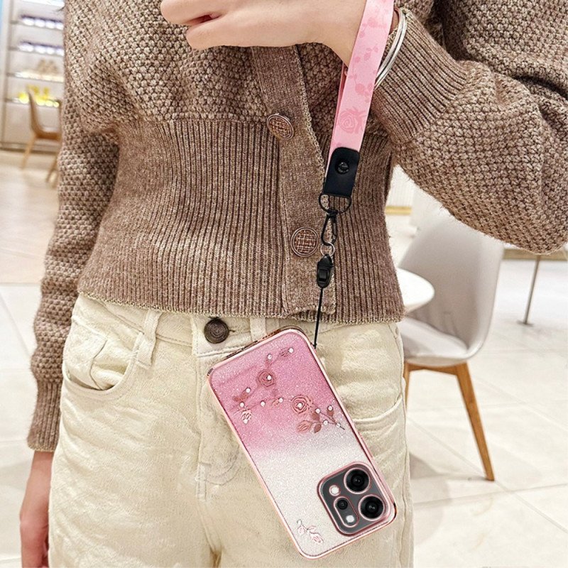 Skal Oppo Reno 14 Pro 5g Blommor Med Strass