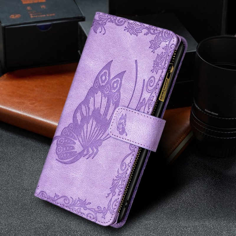 Fodral Xiaomi Mi 11 Lite 4G / 5G / 5G NE Butterfly Barockficka Med Dragkedja