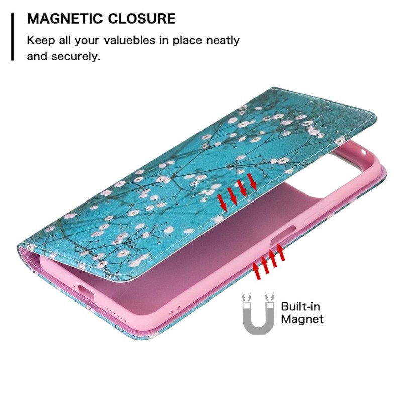 Folio-fodral Xiaomi Mi 11 Lite 4G / 5G / 5G NE Läderfodral Blommande Grenar