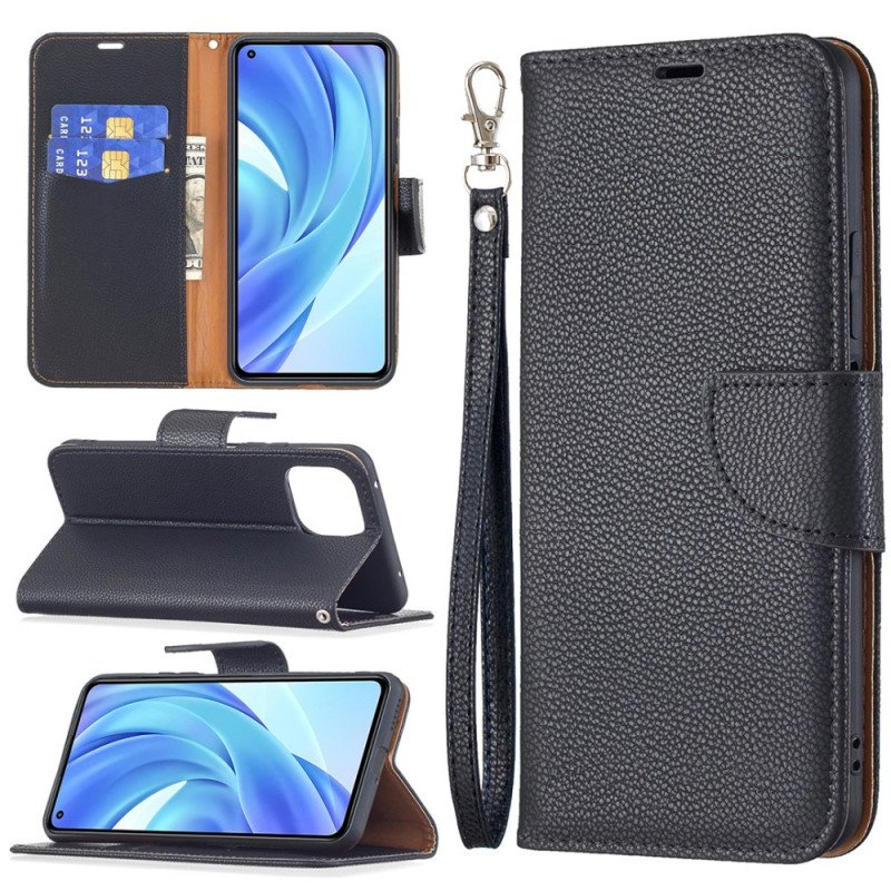 Folio-fodral Xiaomi Mi 11 Lite 4G / 5G / 5G NE Läderfodral Litchi Rabat Oblique
