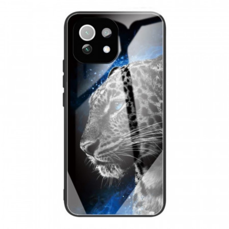 Mobilskal Xiaomi Mi 11 Lite 4G / 5G / 5G NE Feline Face Härdat Glas