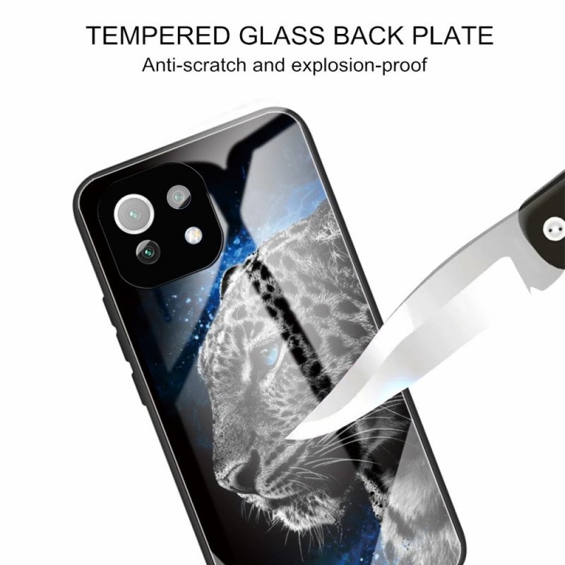 Mobilskal Xiaomi Mi 11 Lite 4G / 5G / 5G NE Feline Face Härdat Glas