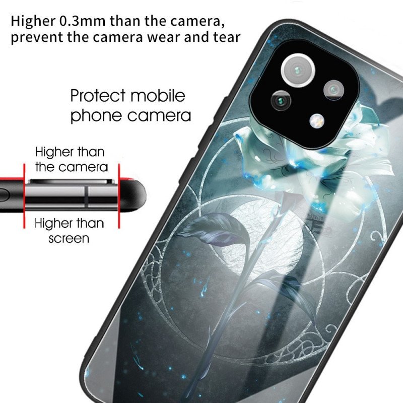 Skal Xiaomi Mi 11 Lite 4G / 5G / 5G NE Rosa Grönt Härdat Glas
