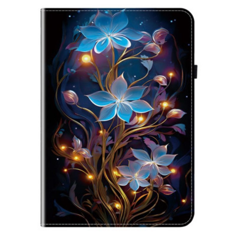 Case Samsung Galaxy Tab S11 Telefonfodral Blå Blommor