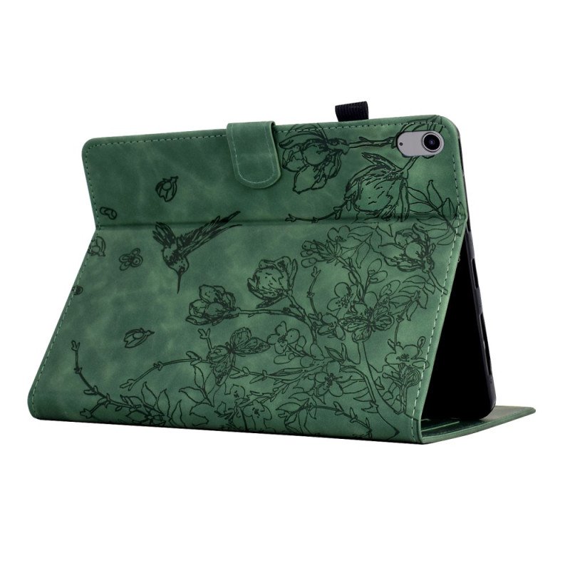 Fodral Samsung Galaxy Tab S11 Växtmönster Med Mockaeffekt
