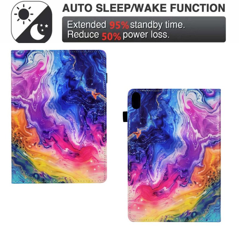 Läderfodral Samsung Galaxy Tab S11 Telefonfodral Färgad Marmor