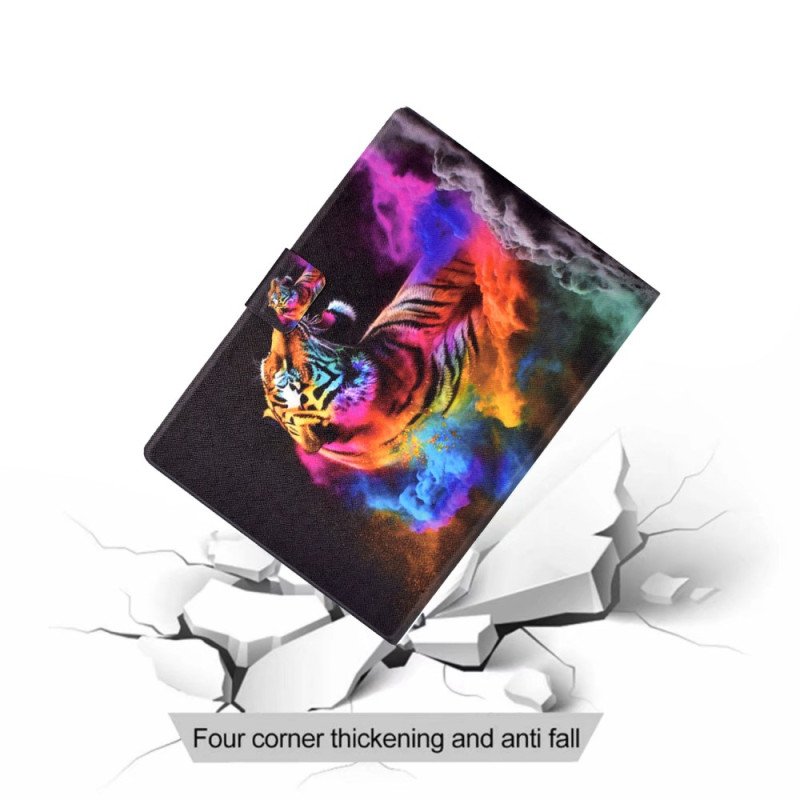 Läderfodral Samsung Galaxy Tab S11 Telefonfodral Färgglad Tiger