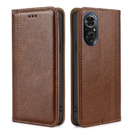 Folio-fodral Honor 50 SE Läderfodral Litchi Lädersömmar