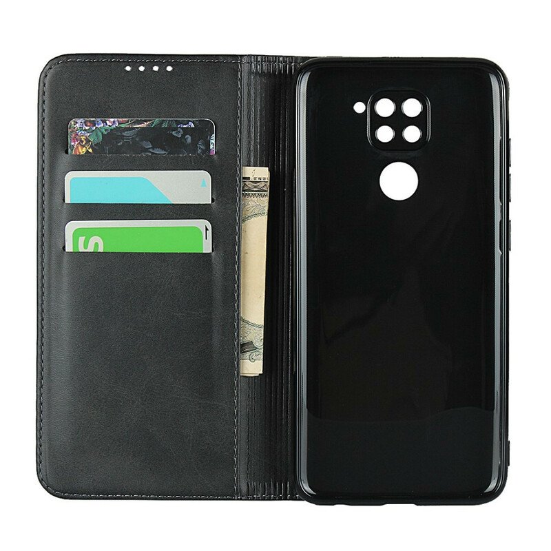 Folio-fodral Xiaomi Redmi Note 9 Läderfodral Premium Konstlädersömmar