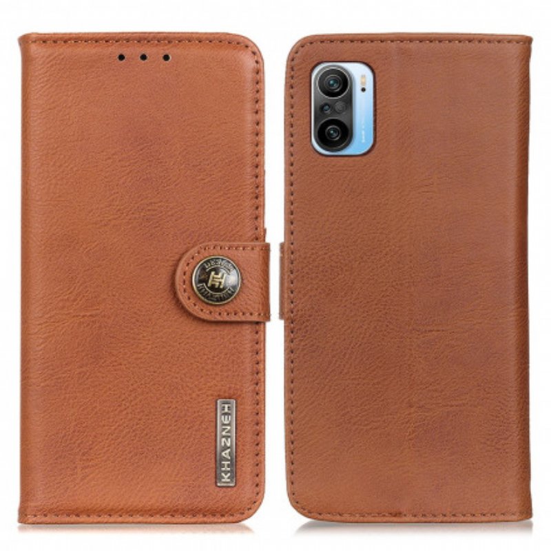 Folio-fodral Poco F3 Imiterat Läder Retro Khazneh