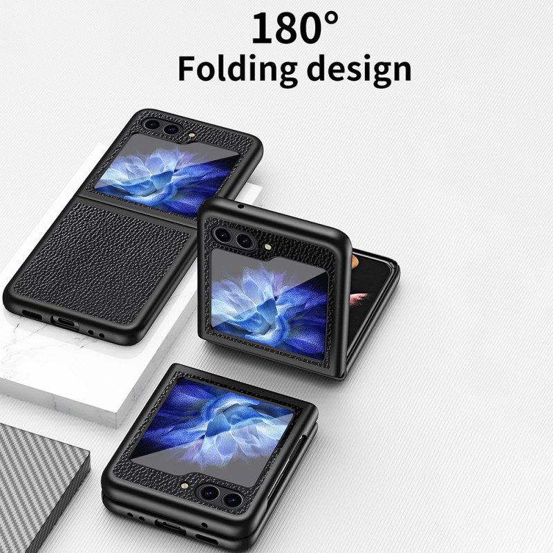 Skal Samsung Galaxy Z Flip 5 Telefonfodral Klassiskt Litchi Konstläder