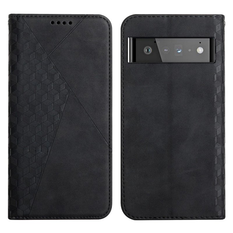 Folio-fodral Google Pixel 6 Pro Läderfodral Geo Lädereffekt