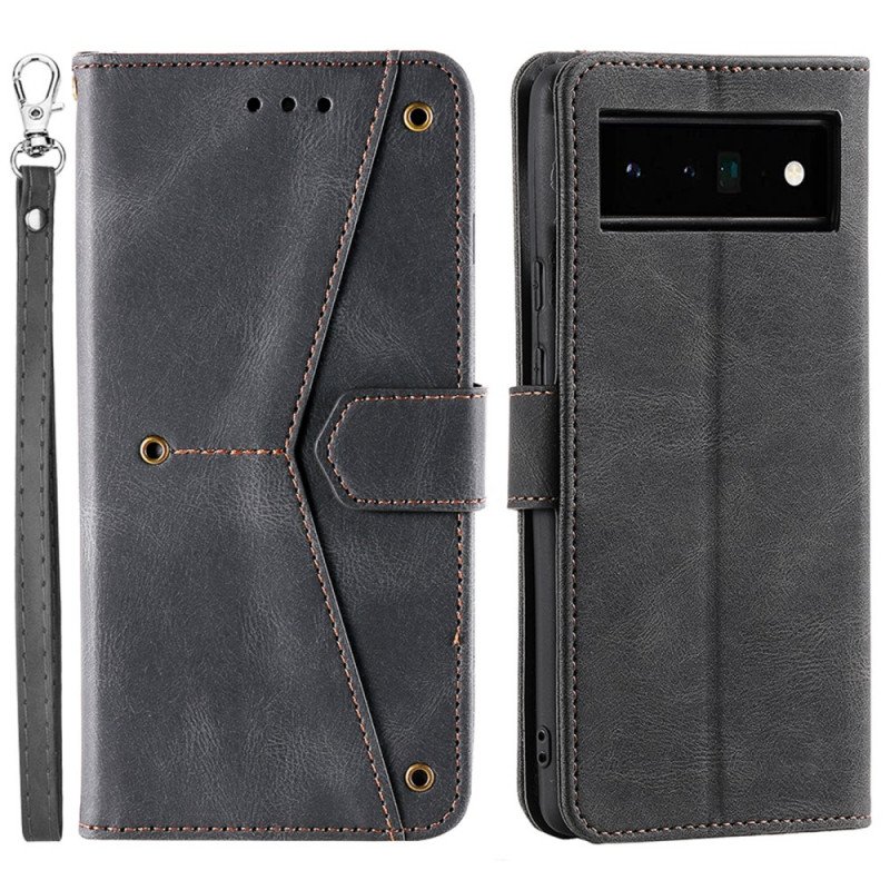 Folio-fodral Google Pixel 6 Pro Skin-touch-sömmar