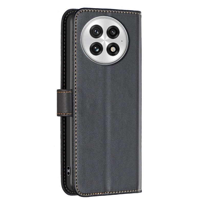 Läderfodral Oneplus 13 Telefonfodral Klassisk Binfen-färg