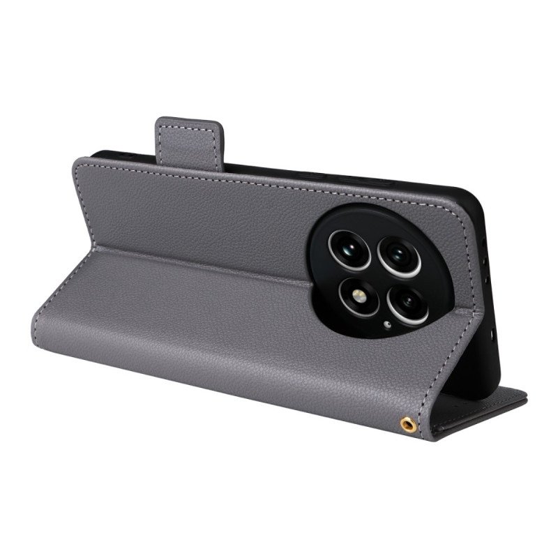 Läderfodral Oneplus 13 Telefonfodral Strukturerad Konstläder Med Rem