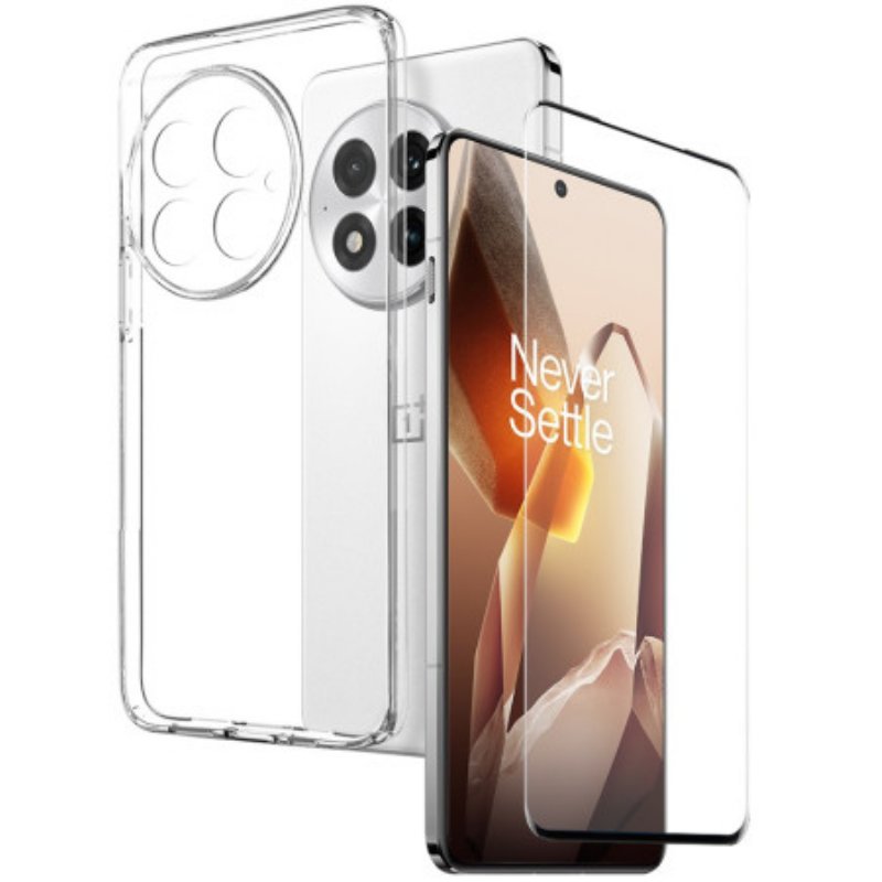 Skal Oneplus 13 2-i-1 Genomskinligt Skärmskydd Med Härdat Glas
