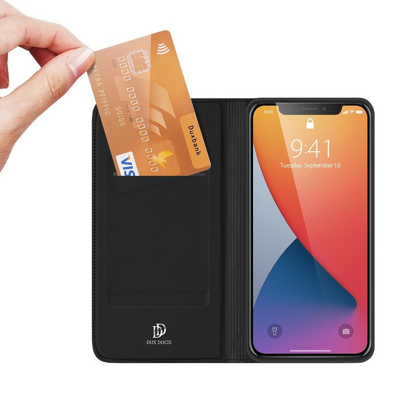 Folio-fodral iPhone 12 Pro Max Läderfodral Skin Pro Series Dux Ducis