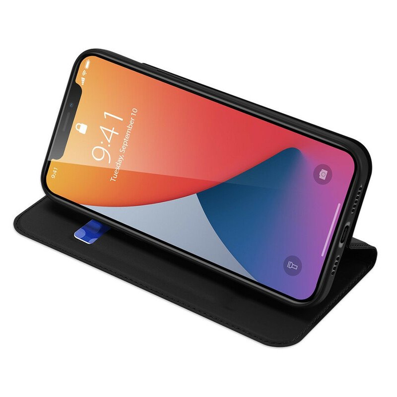 Folio-fodral iPhone 12 Pro Max Läderfodral Skin Pro Series Dux Ducis