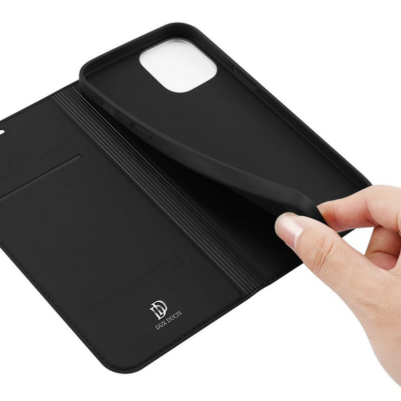 Folio-fodral iPhone 12 Pro Max Läderfodral Skin Pro Series Dux Ducis