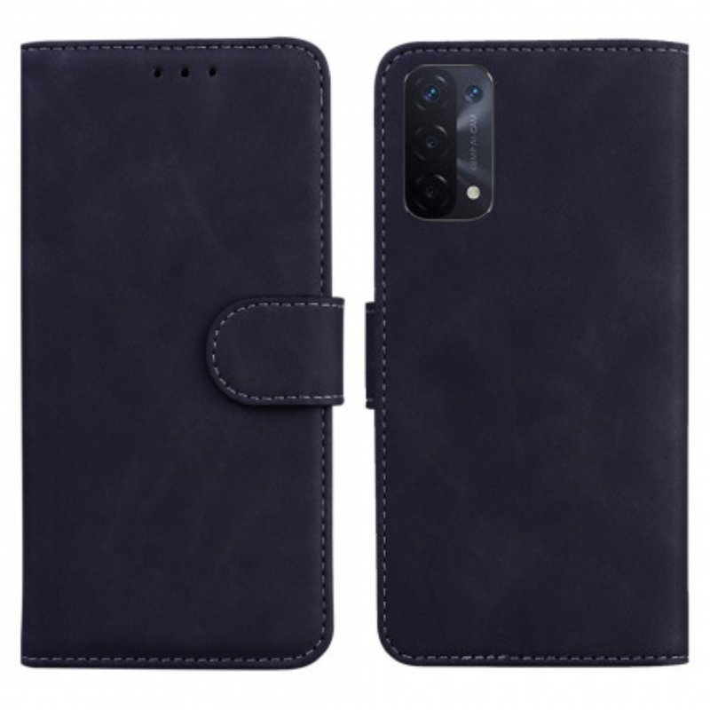 Fodral Oppo A54 5G / A74 5G Monokrom Lädereffekt
