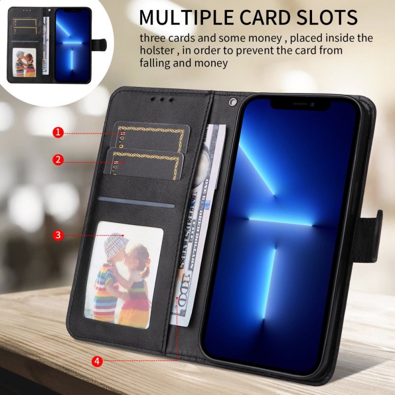 Fodral Vivo V50 Lite 5g Enfärgad Lädereffekt