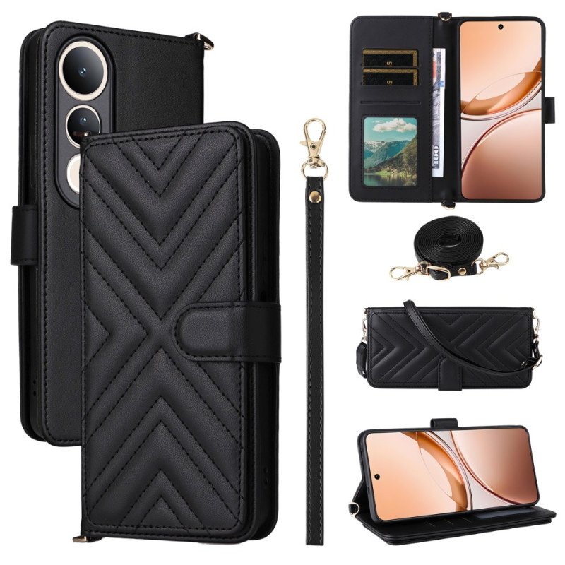 Fodral Vivo V50 Lite 5g Vadderad Med Rem Och Axelrem