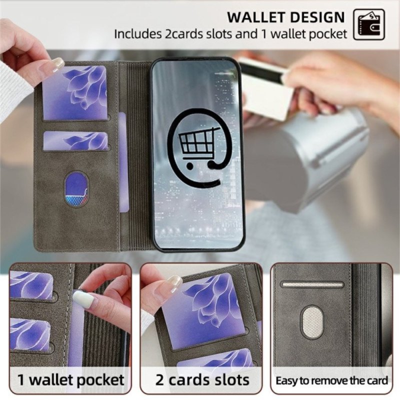 Folio-fodral Vivo V50 Lite 5g Telefonfodral Rfid-skydd Med Dubbel Textur